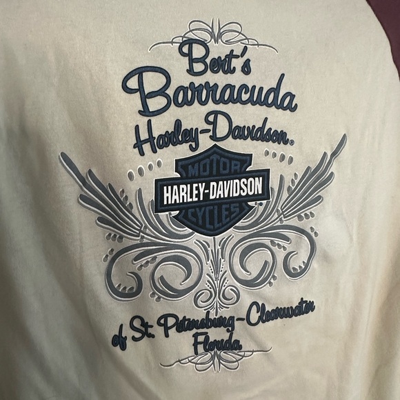 Harley Davidson Long Sleeve Raglan Shirt M Thumbholes St. Petersburg Clearwater - Picture 6 of 9